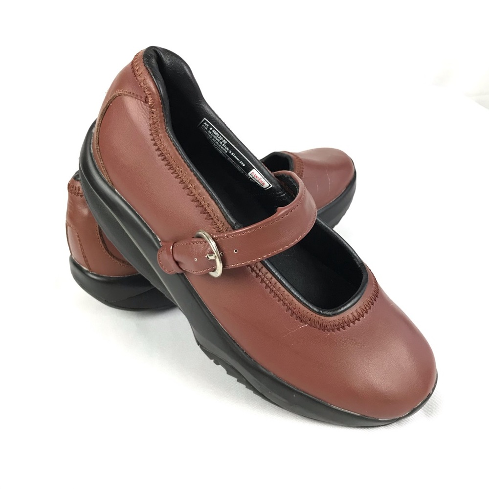 MBT Changa Brown Mary Jane Strap Casual Leather